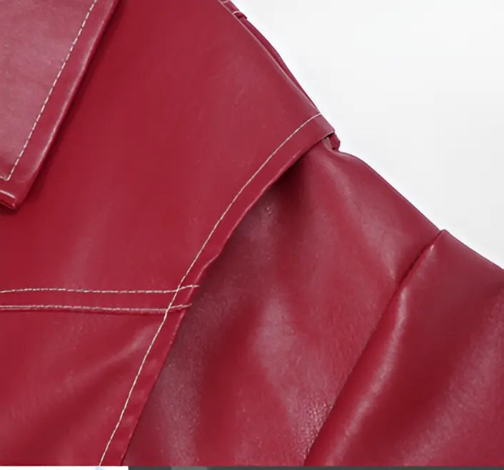 Lässige Oversized Lederjacke
