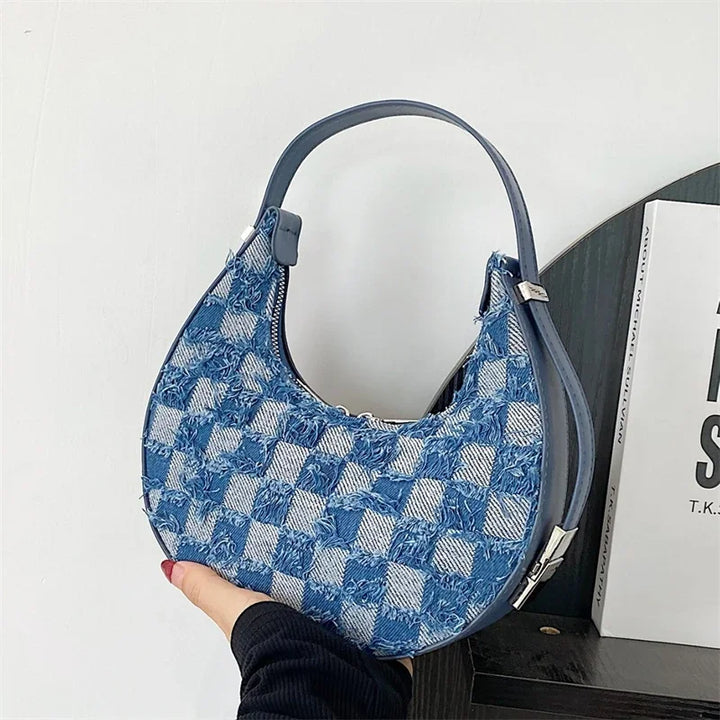 Adriana -  Karierte strukturierte Handtasche