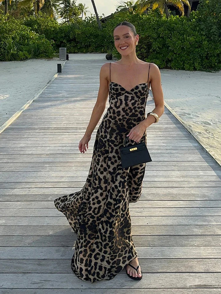 Antonella - Leoparden-Maxikleid