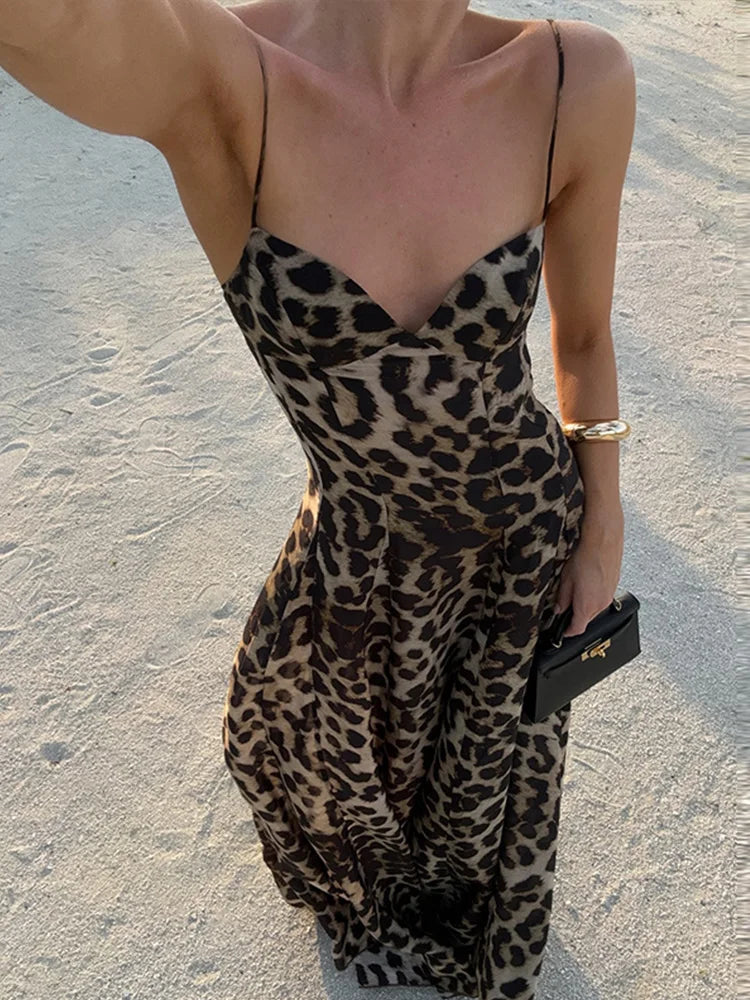 Antonella - Leoparden-Maxikleid