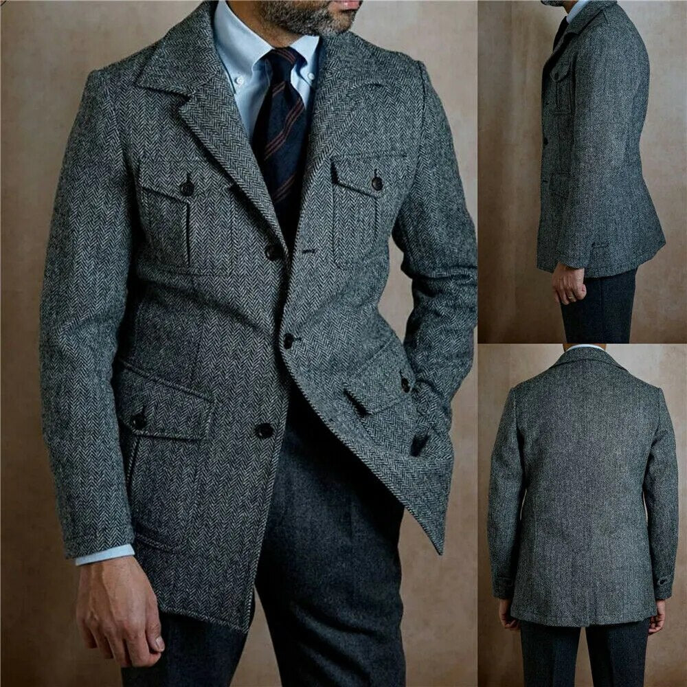 Ozzy - Luxurious Baumwollmischung Strickblazer
