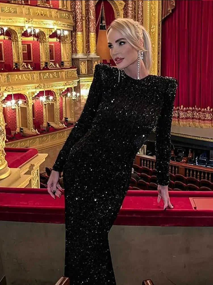 Elia™ | Pailletten-Maxikleid