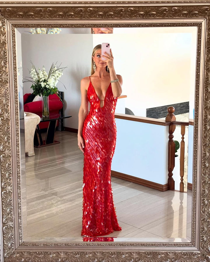 Kailani | Langes Maxikleid mit Pailletten