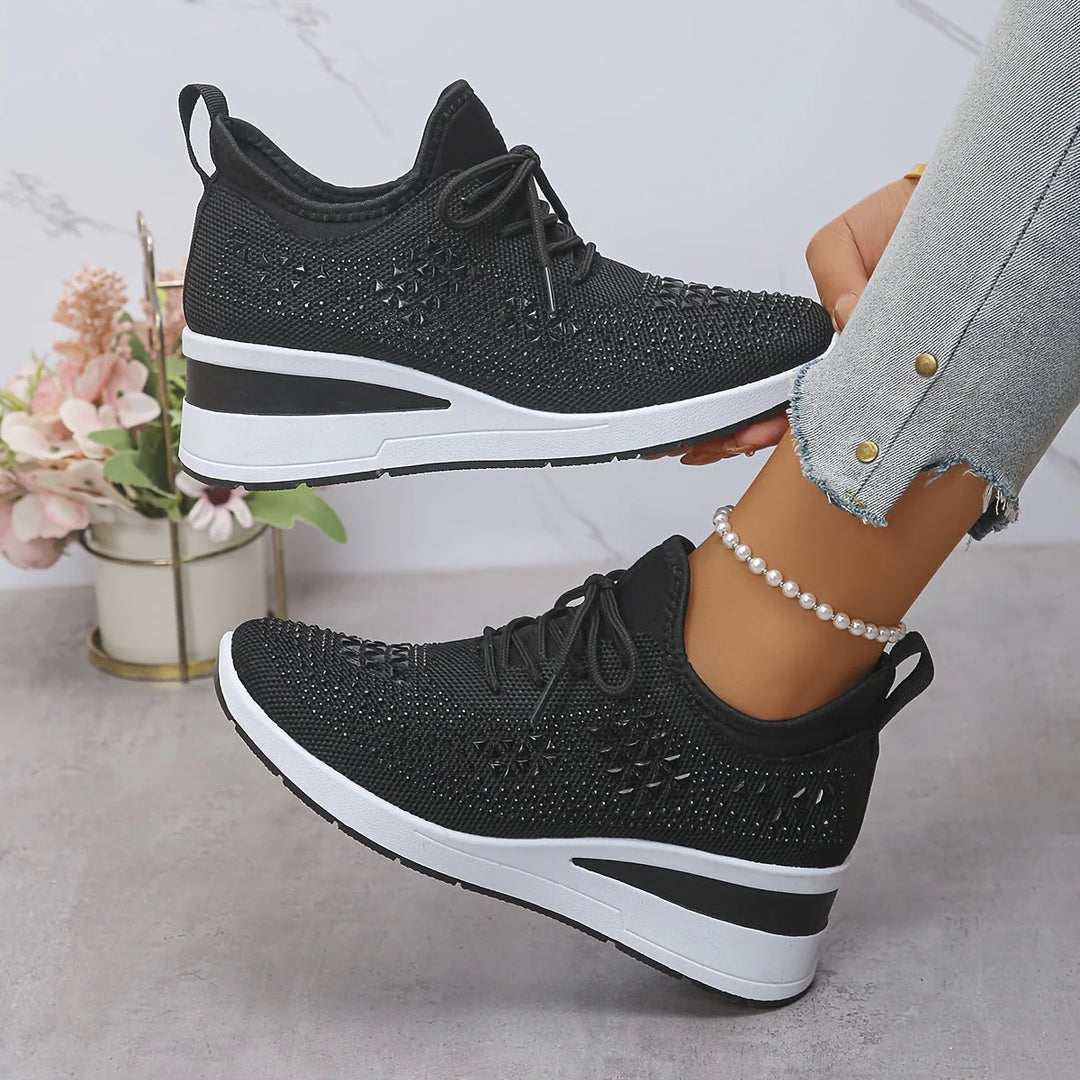 Viviane - Leichte orthopädische Sneaker mit glitzerndem Finish.