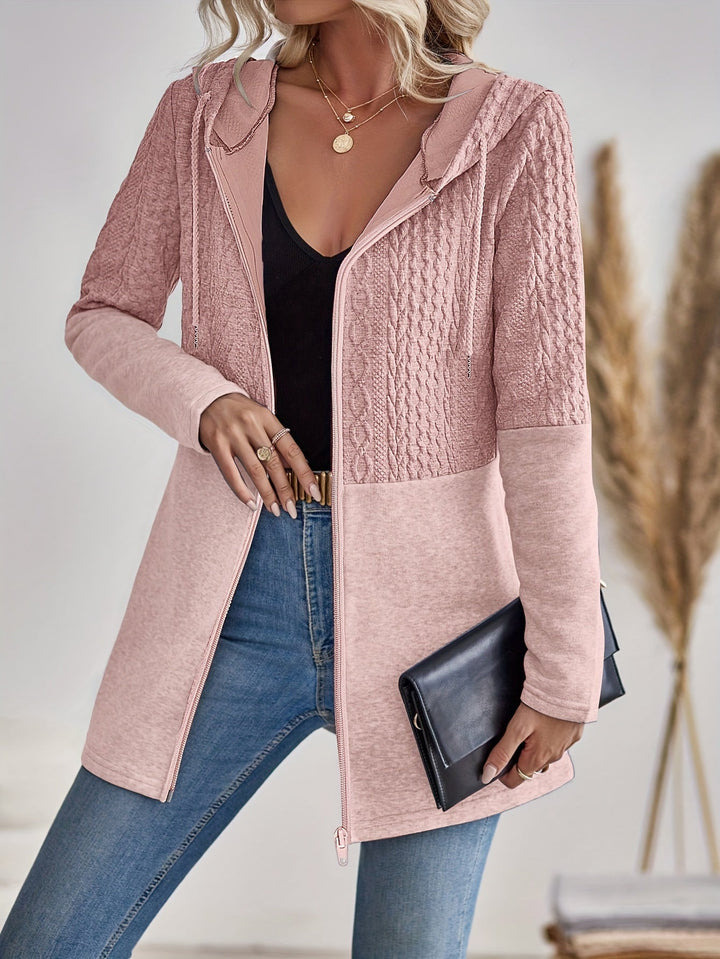 Valentina – Gestrickte Kapuzenjacke mit Reißverschluss