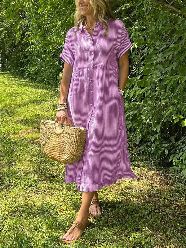 Wilma™ | Gestreiftes Hemdkleid mit zeitloser Eleganz