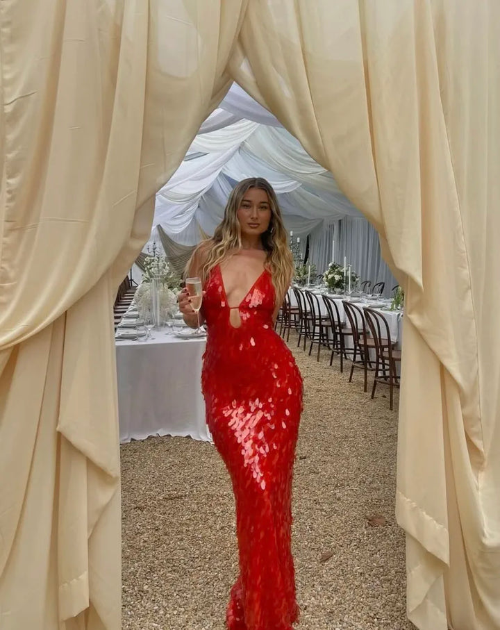 Kailani | Langes Maxikleid mit Pailletten