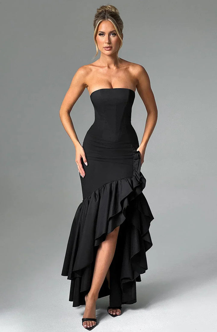 Xyrelle™ | Ärmelloses Maxikleid mit Schlitz und Rüschen