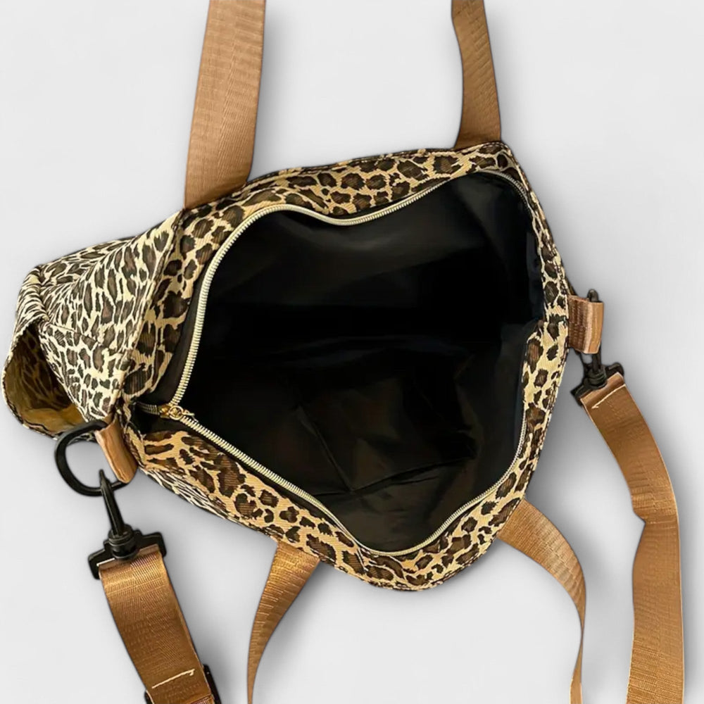 Idris - Leopardenmuster Canvas Umhängetasche