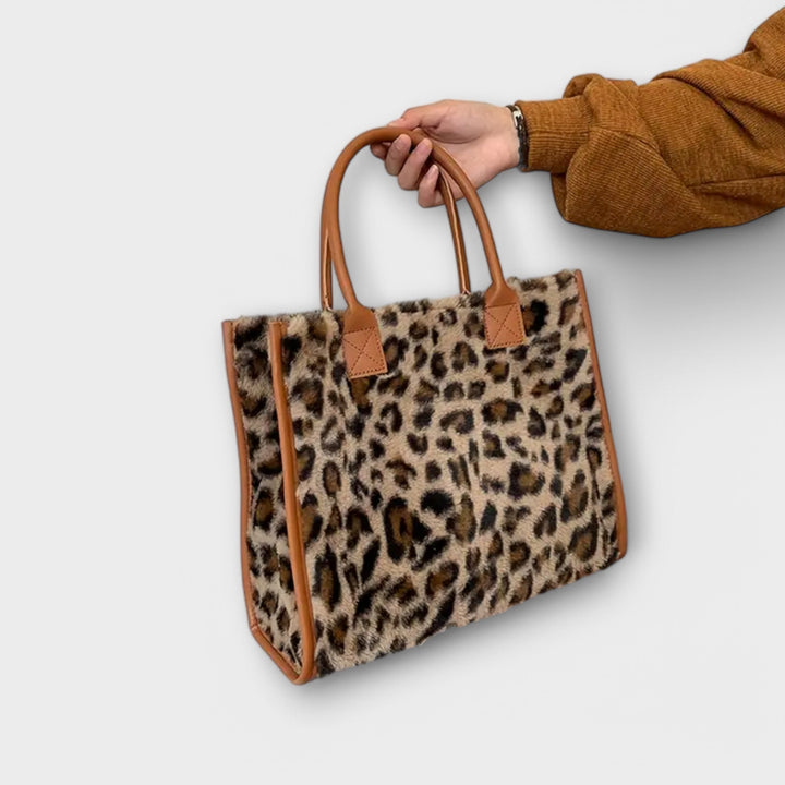 Odalys - Schicke Tasche mit Leopardenmuster aus Plüsch