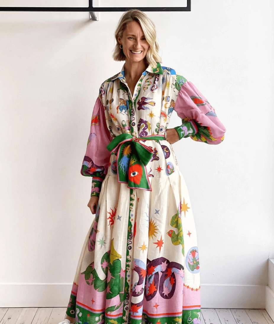 Dorthe - Elegantes italienisches Maxikleid.