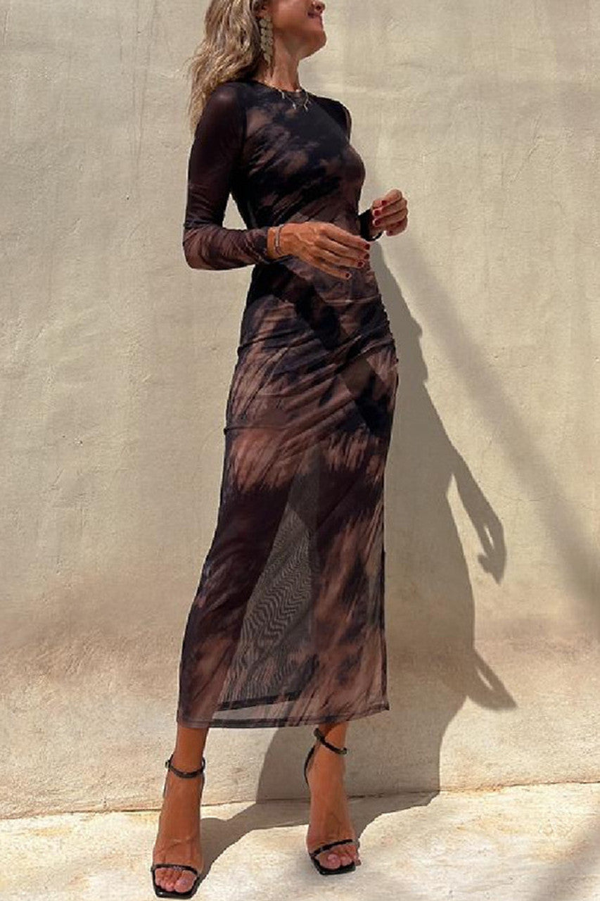 Nina™ | Mesh Langärmliges Kleid