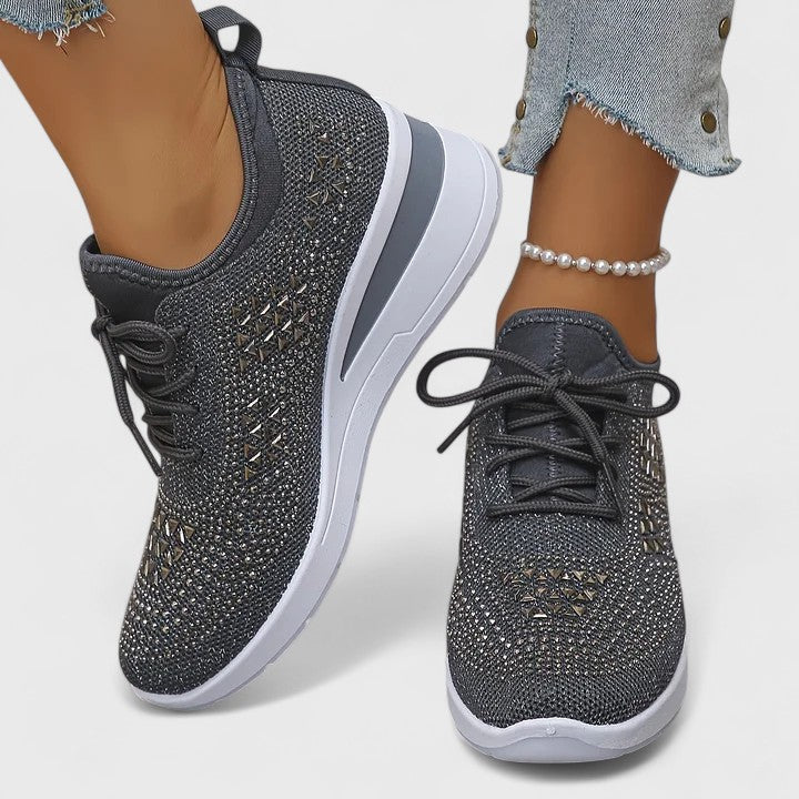 Viviane - Leichte orthopädische Sneaker mit glitzerndem Finish.