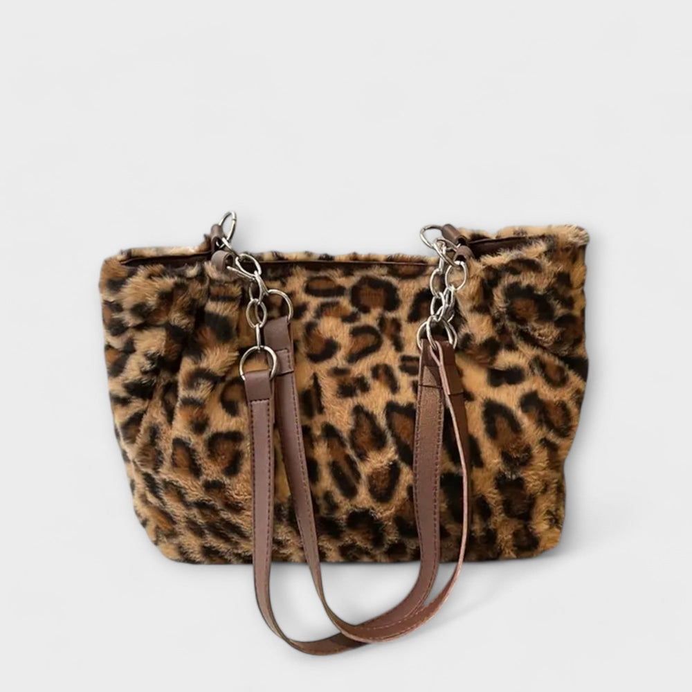 Morwen - Trendy Leopardenfell-inspirierte Tasche aus weichem Kunstpelz