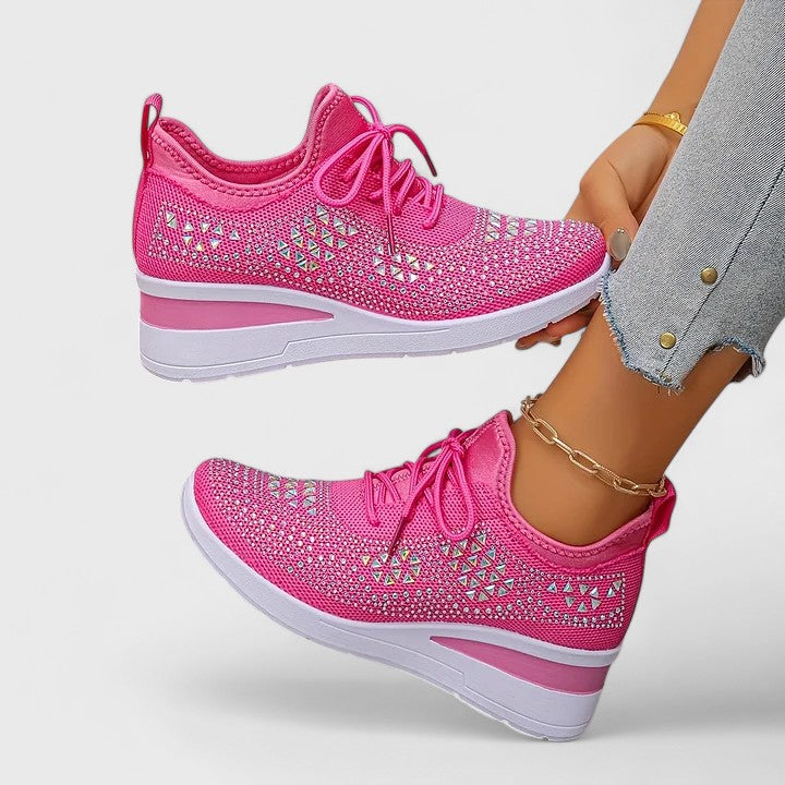 Viviane - Leichte orthopädische Sneaker mit glitzerndem Finish.