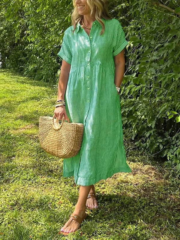 Wilma™ | Gestreiftes Hemdkleid mit zeitloser Eleganz