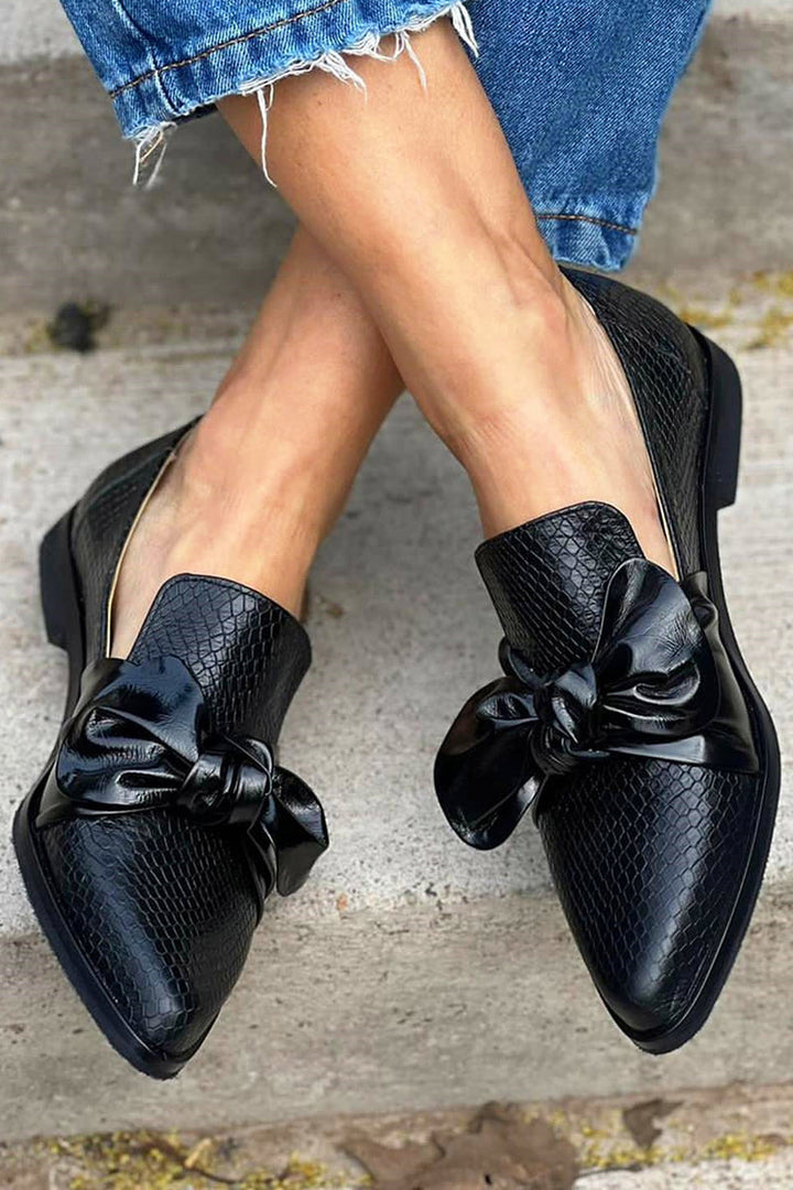 Orla™ – Schwarze Loafer mit Schleife
