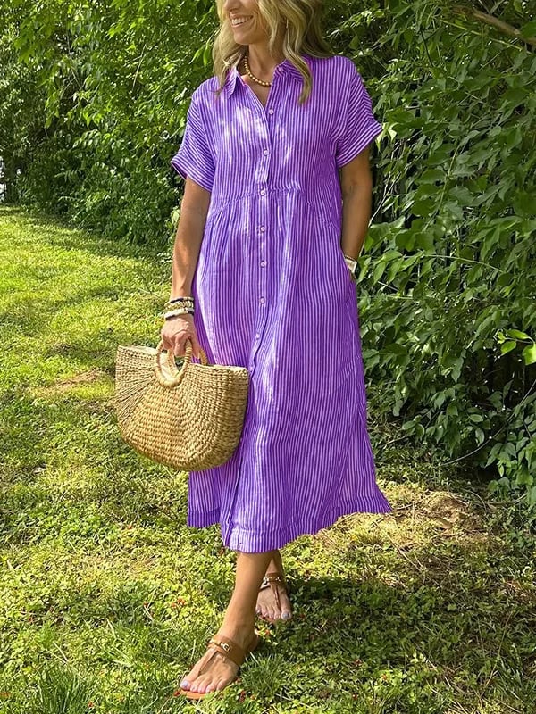 Wilma™ | Gestreiftes Hemdkleid mit zeitloser Eleganz