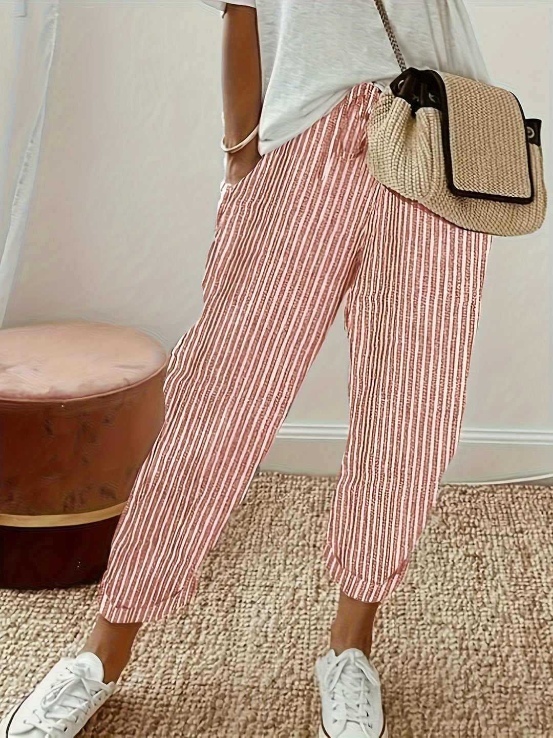 Elena - Gestreifte Hose mit weitem Bein