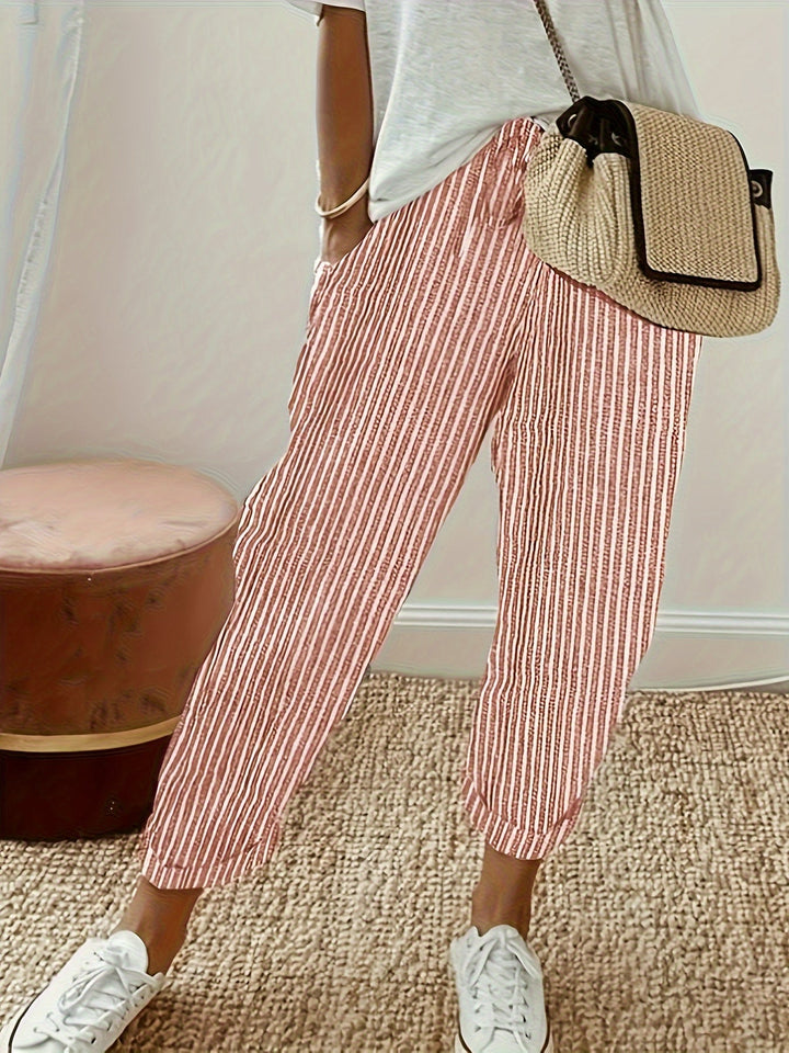 Elena - Gestreifte Hose mit weitem Bein