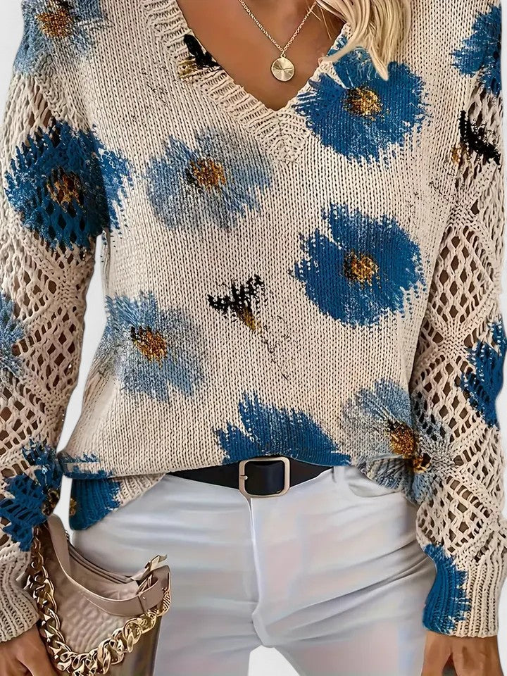 Beatrice – Geblümter Strickpullover