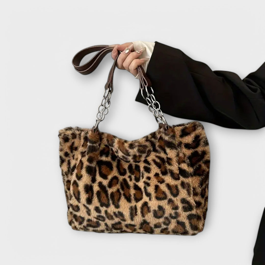 Morwen - Trendy Leopardenfell-inspirierte Tasche aus weichem Kunstpelz