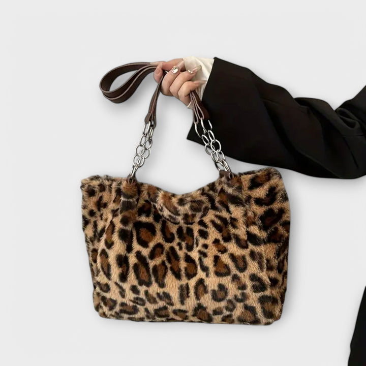 Morwen - Trendy Leopardenfell-inspirierte Tasche aus weichem Kunstpelz