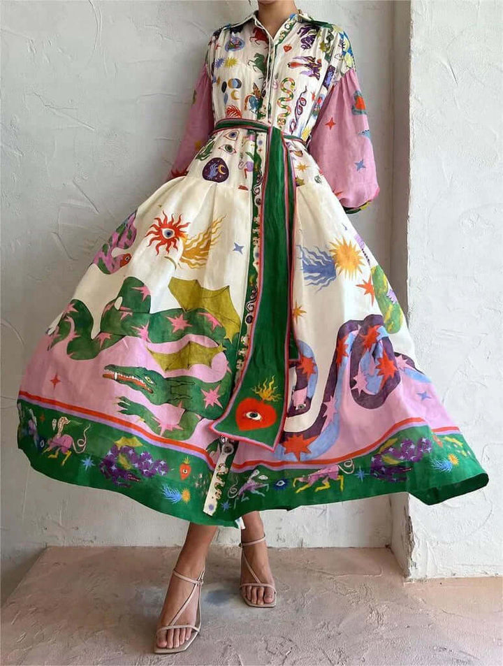 Dorthe - Elegantes italienisches Maxikleid.