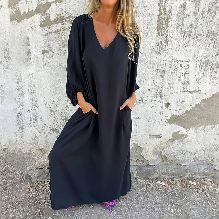 Gilly- Langes Boho-Kleid mit Taschen