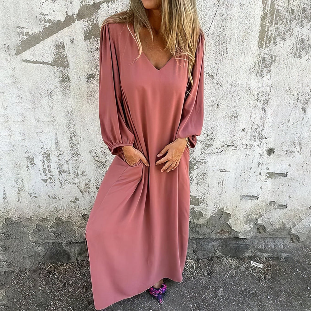 Gilly- Langes Boho-Kleid mit Taschen