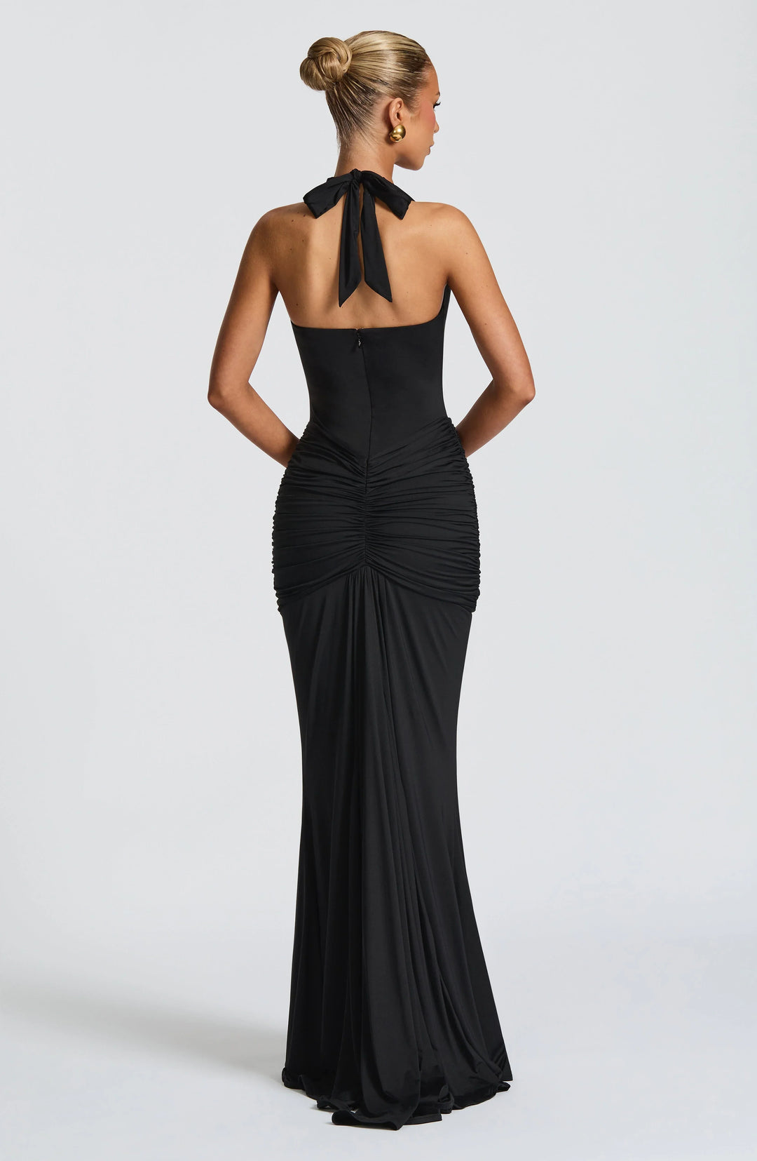 Rhea - Drapiertes Jersey-Maxikleid