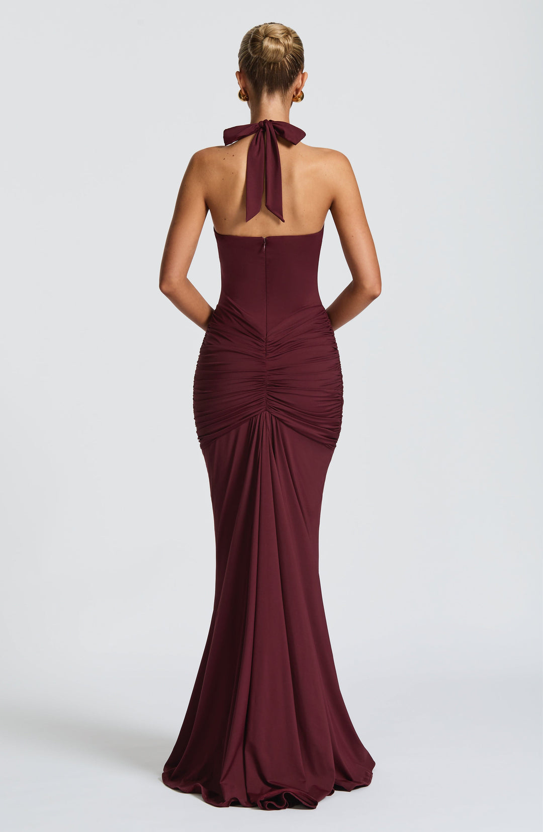 Rhea - Drapiertes Jersey-Maxikleid