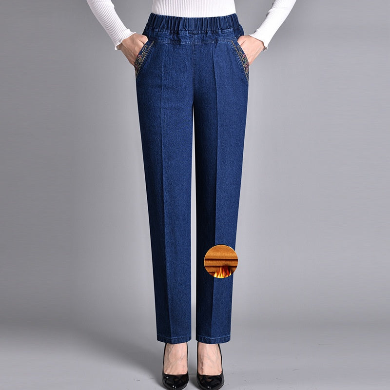 Gela - Damenjeans mit Seitentaschen und elastischem Bund