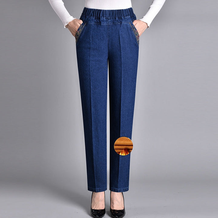 Gela - Damenjeans mit Seitentaschen und elastischem Bund