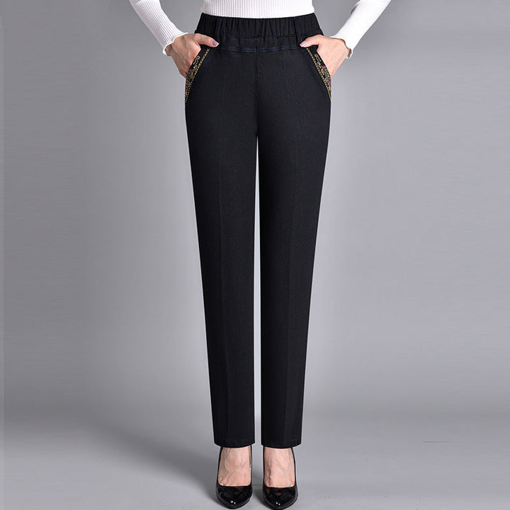 Gela - Damenjeans mit Seitentaschen und elastischem Bund