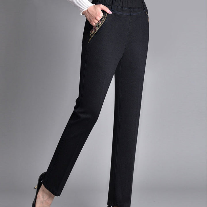 Gela - Damenjeans mit Seitentaschen und elastischem Bund