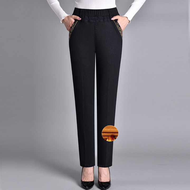 Gela - Damenjeans mit Seitentaschen und elastischem Bund