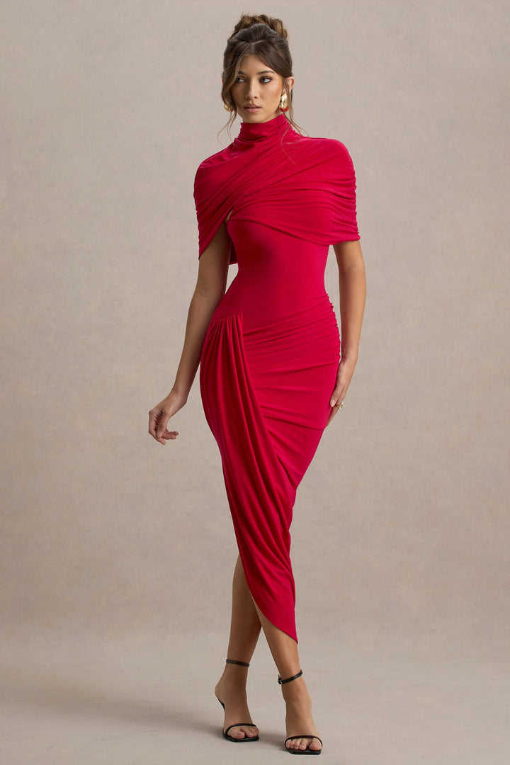 Taylor - Asymmetrisches, Verdrehtes Cape Maxikleid