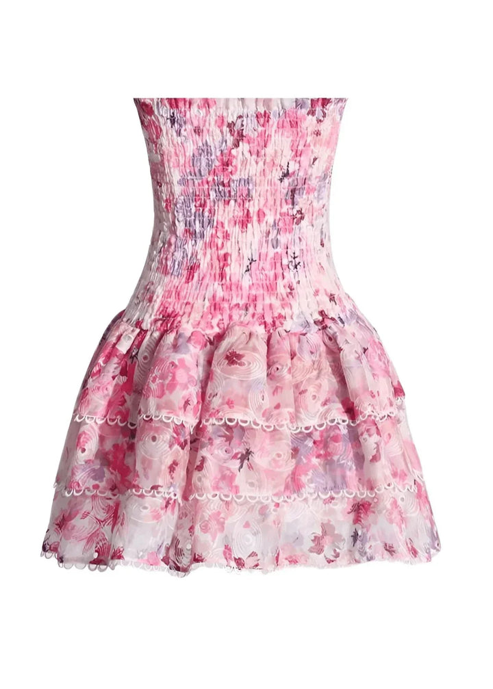 Cecilia | Trägerloses Blumenkleid