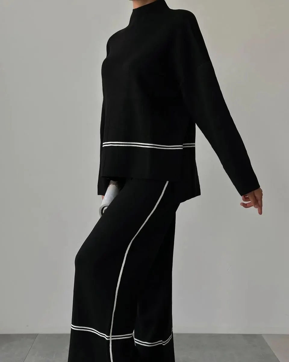 Casual Zweiteiler Damen-Set mit Patchwork